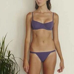 Bower swimwear pussicat white black stripe bikini set S NWT